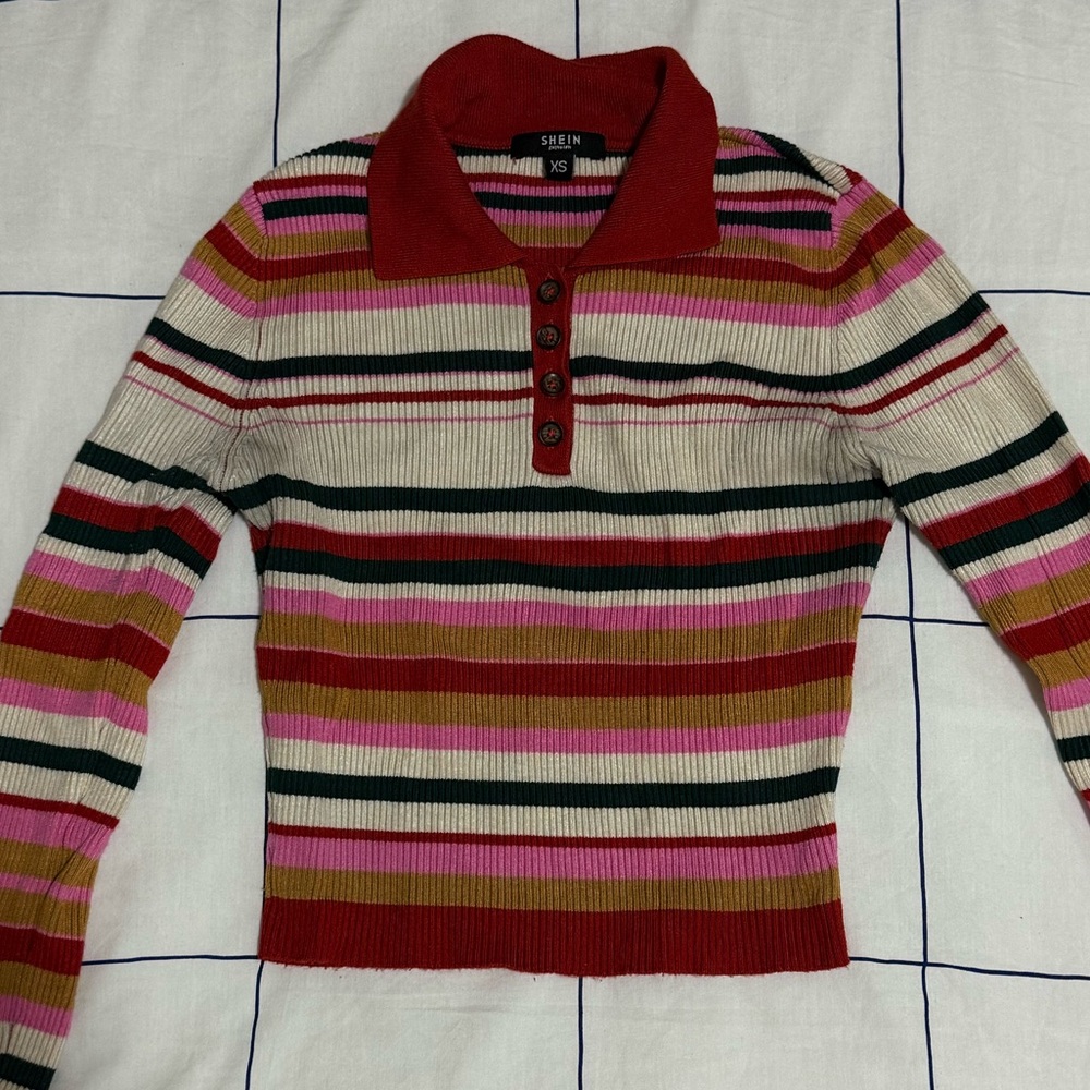 Multicolor Striped Button Down Long Sleeve